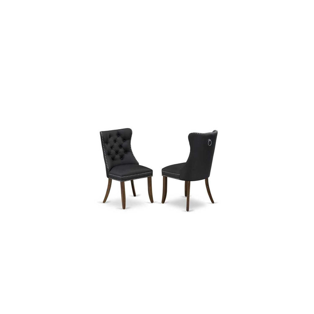 9 Piece Dining Table Set with 8 Dark Grey PU Leather Chairs N23584