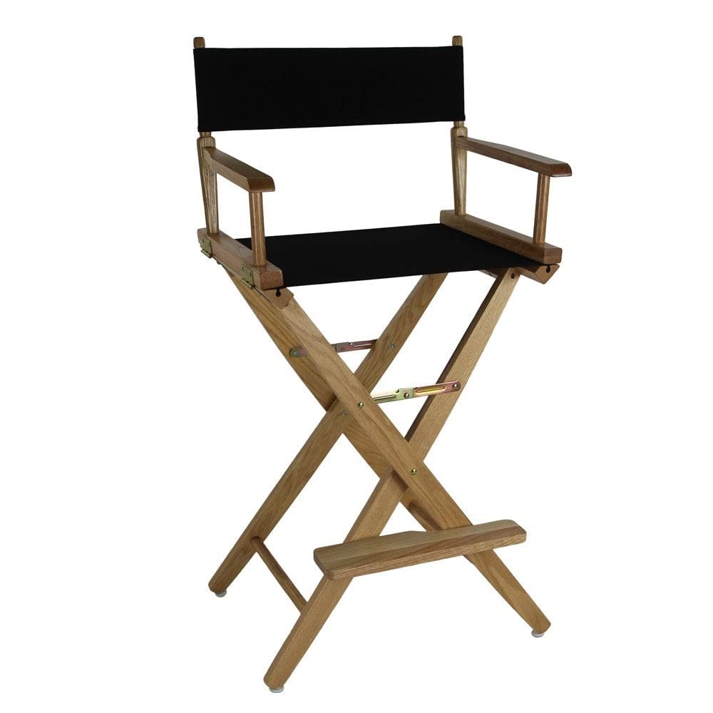 Extra-Wide Bar Height Director's Chair Black Canvas M6772
