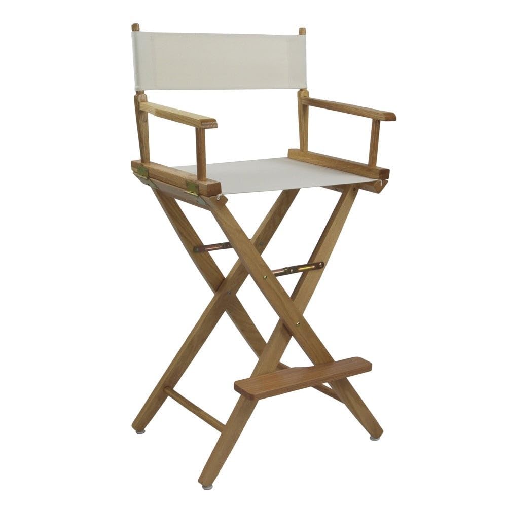 Extra-Wide Bar Height Director's Chair Black Canvas M6772