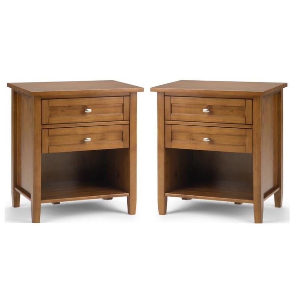 2-Piece Wood 24" Bedside Nightstand Table Set L267