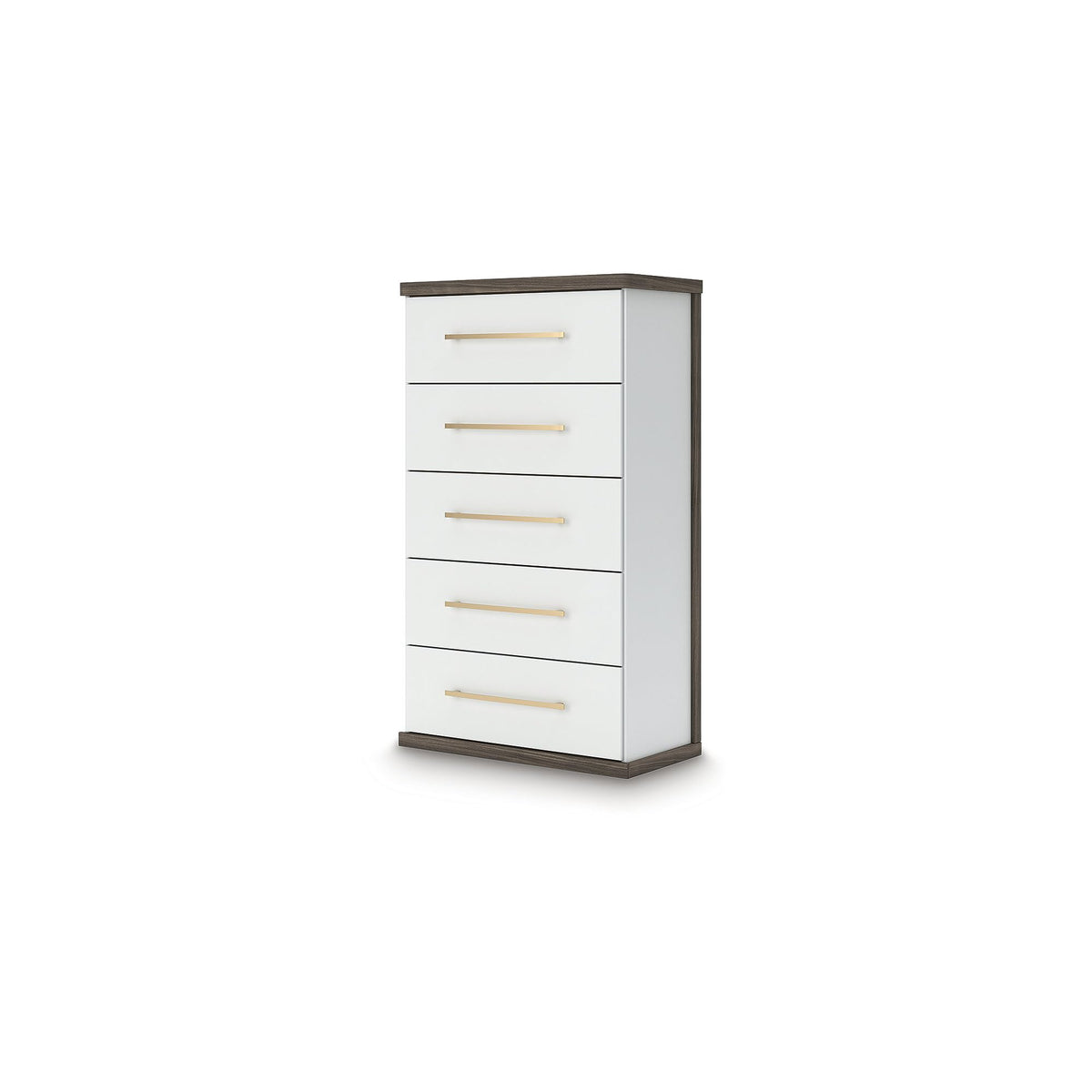 Contemporary 5-Drawer Chest with Walnut Finish T80568