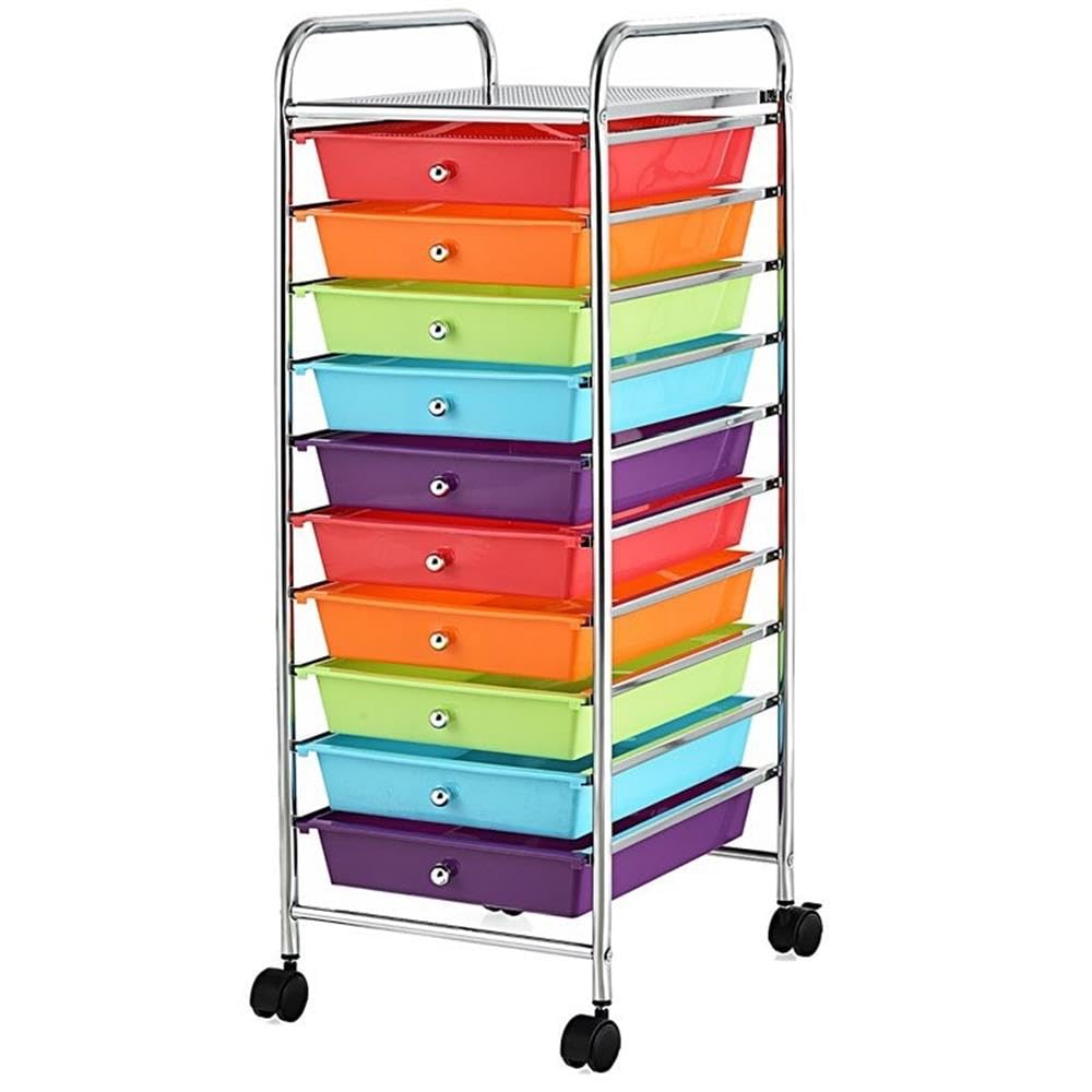 10 Drawer Rolling Storage Cart with Locking Casters K175952