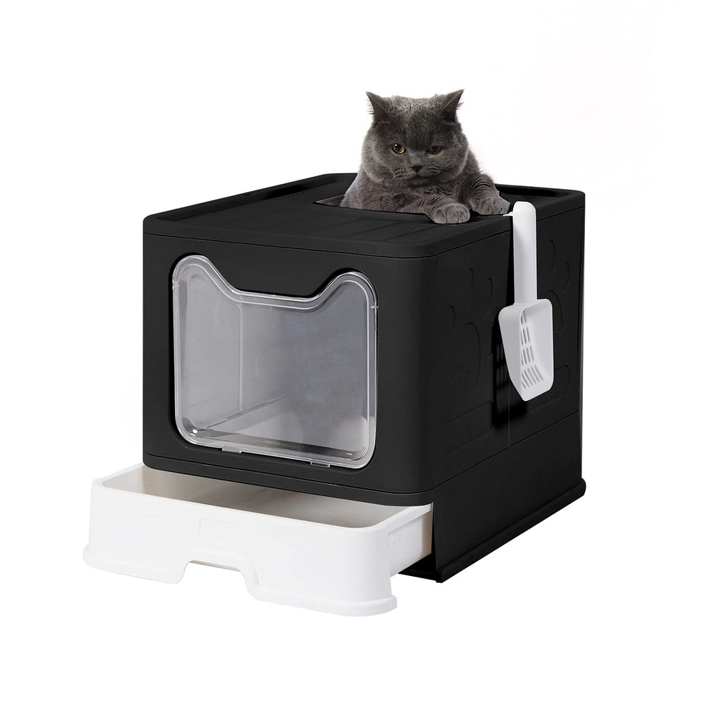 Foldable Large Cat Litter Box with Lid E972