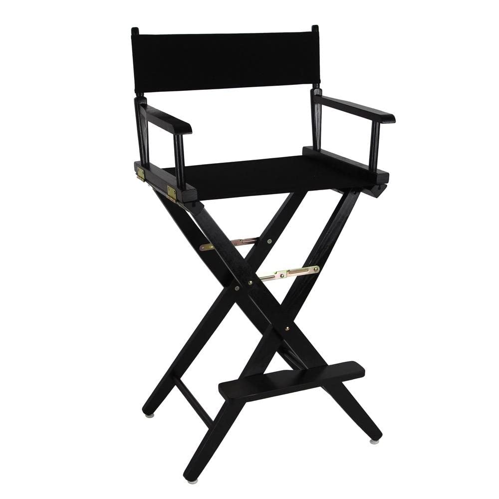 Extra-Wide Bar Height Director's Chair Black Canvas M6772