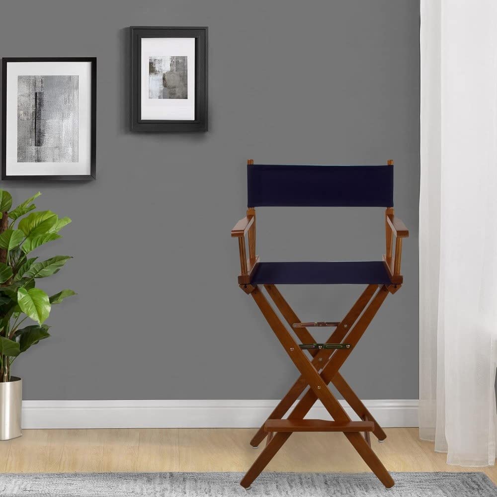 Extra-Wide Bar Height Director's Chair Black Canvas M6772