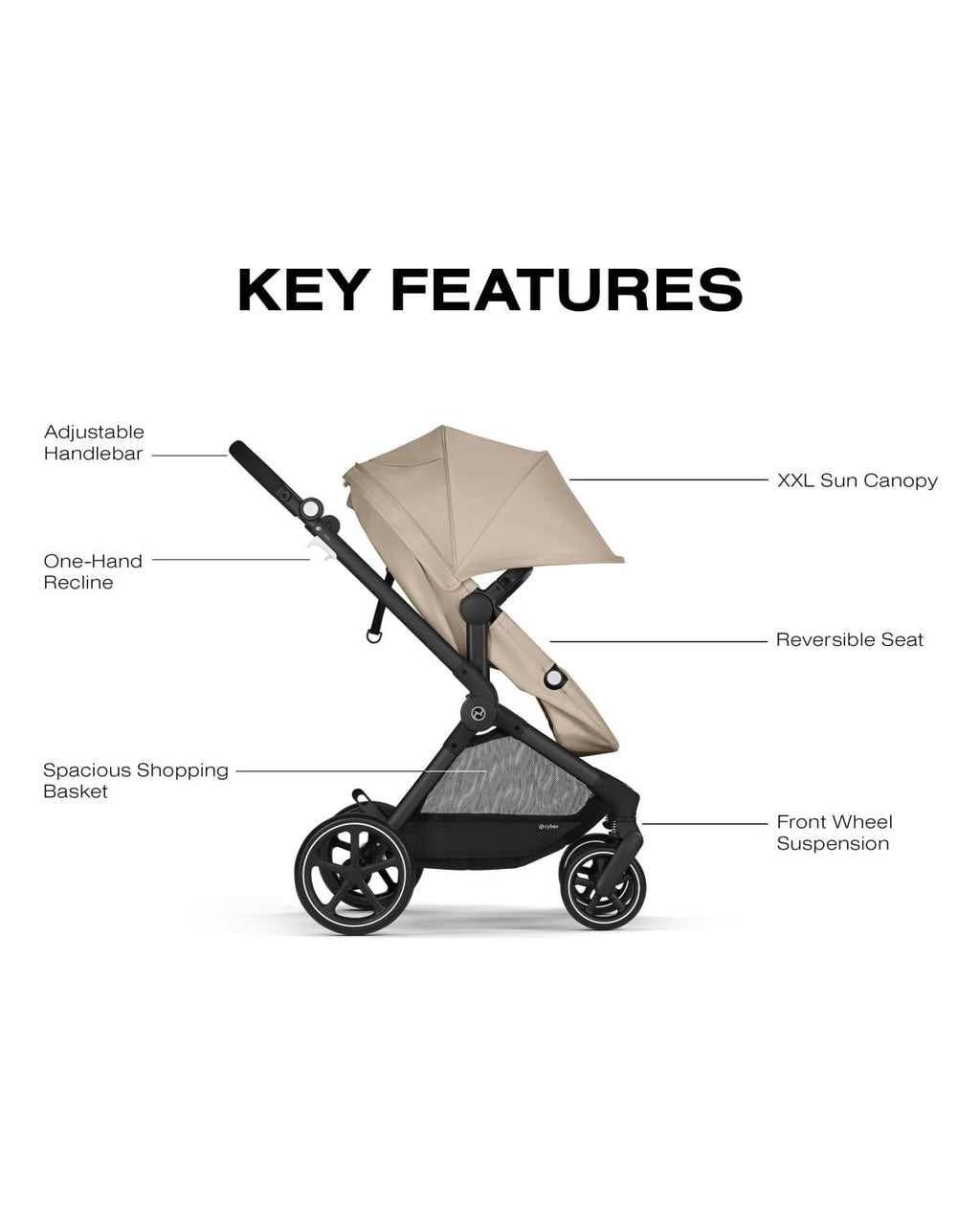 2-in-1 Baby Stroller + Car Seat Combo Almond Beige L5465