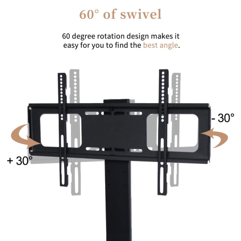 32-65" Swivel TV Stand with 3-Tier Storage and Height Adjustable R430