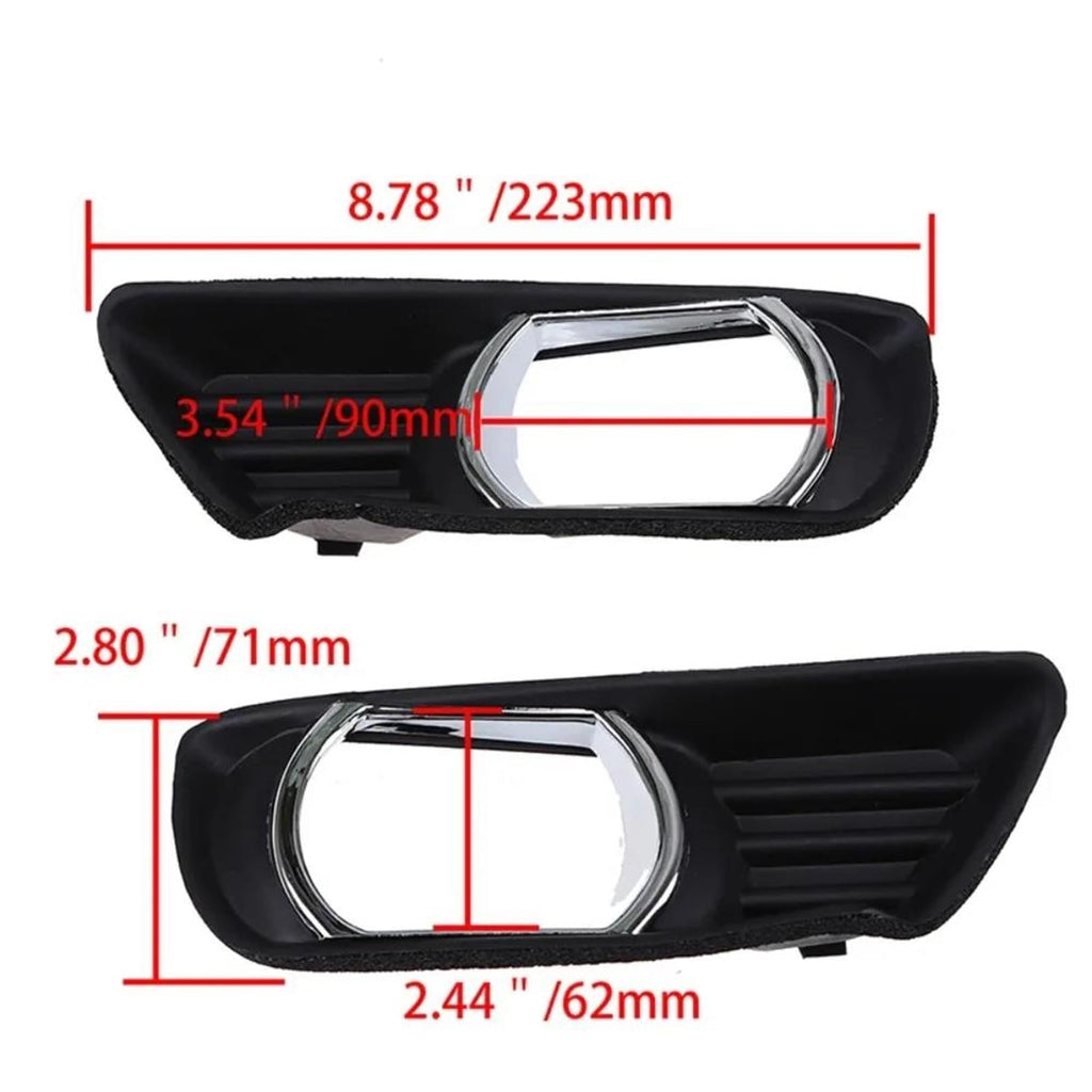 Front Bumper Fog Light Covers Bezel Hole Grilles E89779