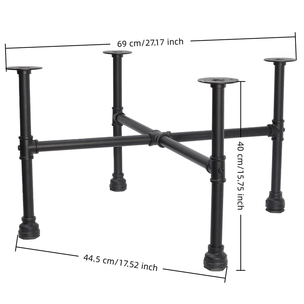 Black Industrial Pipe Table Leg Set W65382