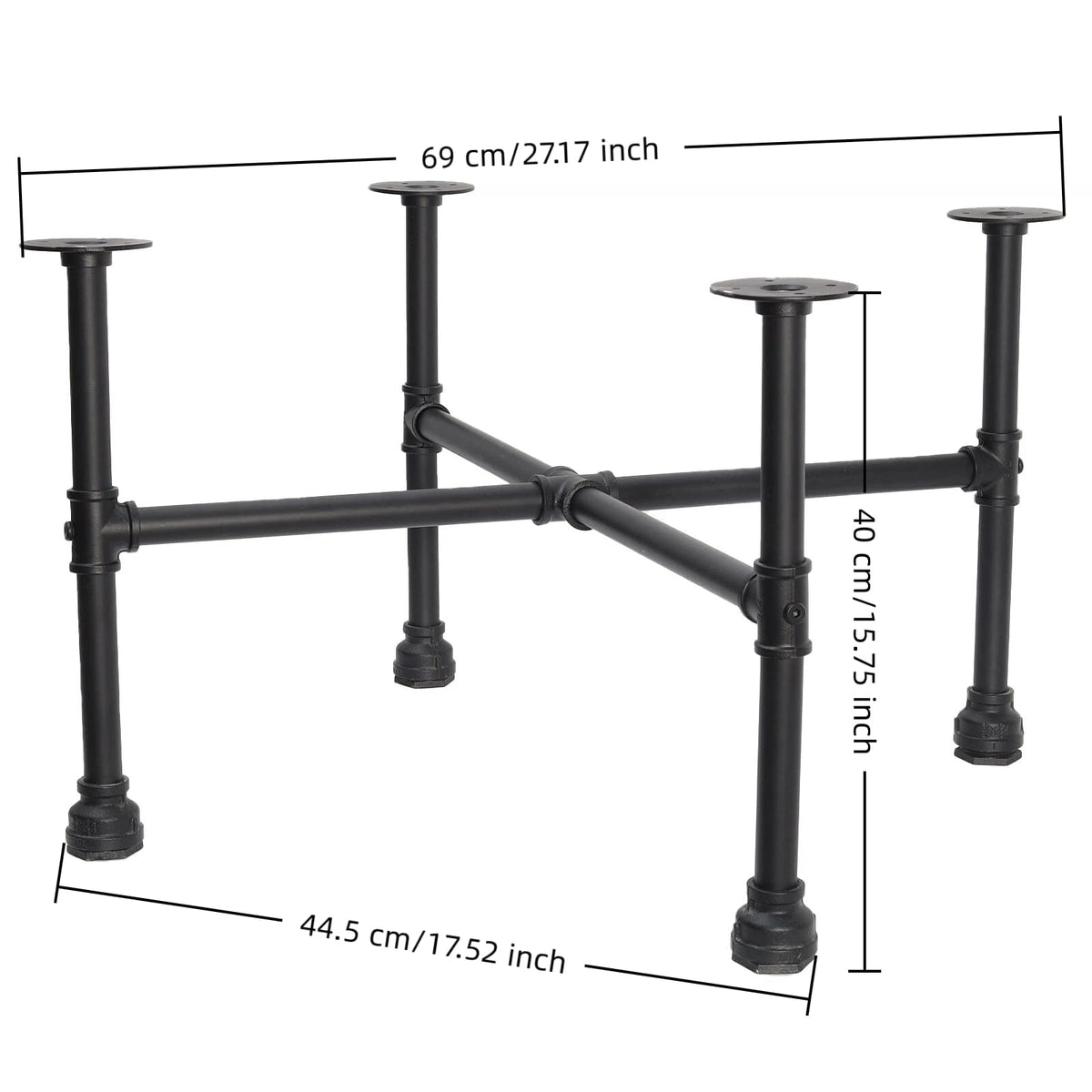 Black Industrial Pipe Table Leg Set W65382