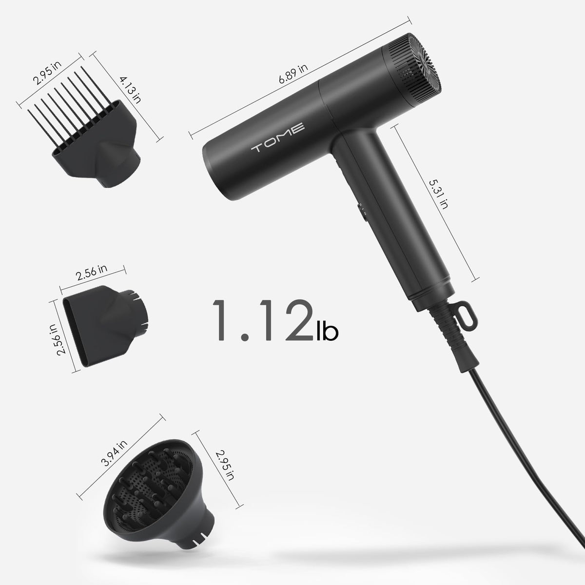 1875W Ionic Hair Dryer with 3 Attachments B196181