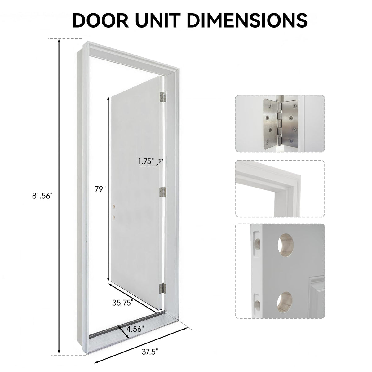 36"x80" Fiberglass Entry Door Frame, 4-9/16 Jamb, Left-Hand Inswing O5373