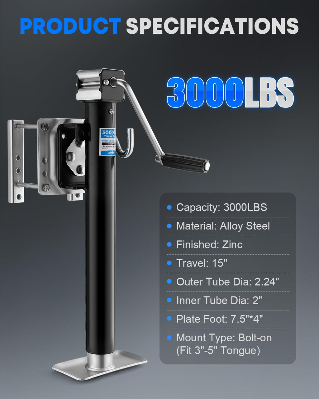 3000 lbs Trailer Jack N160