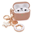 Pink Silicone Earbuds Case with Keychain N2131