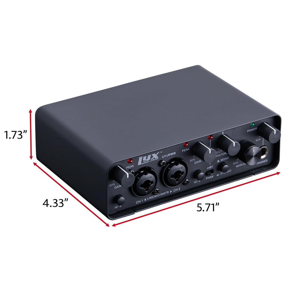 2x2 USB Audio Interface Recording Bundle with Condenser Mic, Headphones, Shockmount, XLR Cable B949416