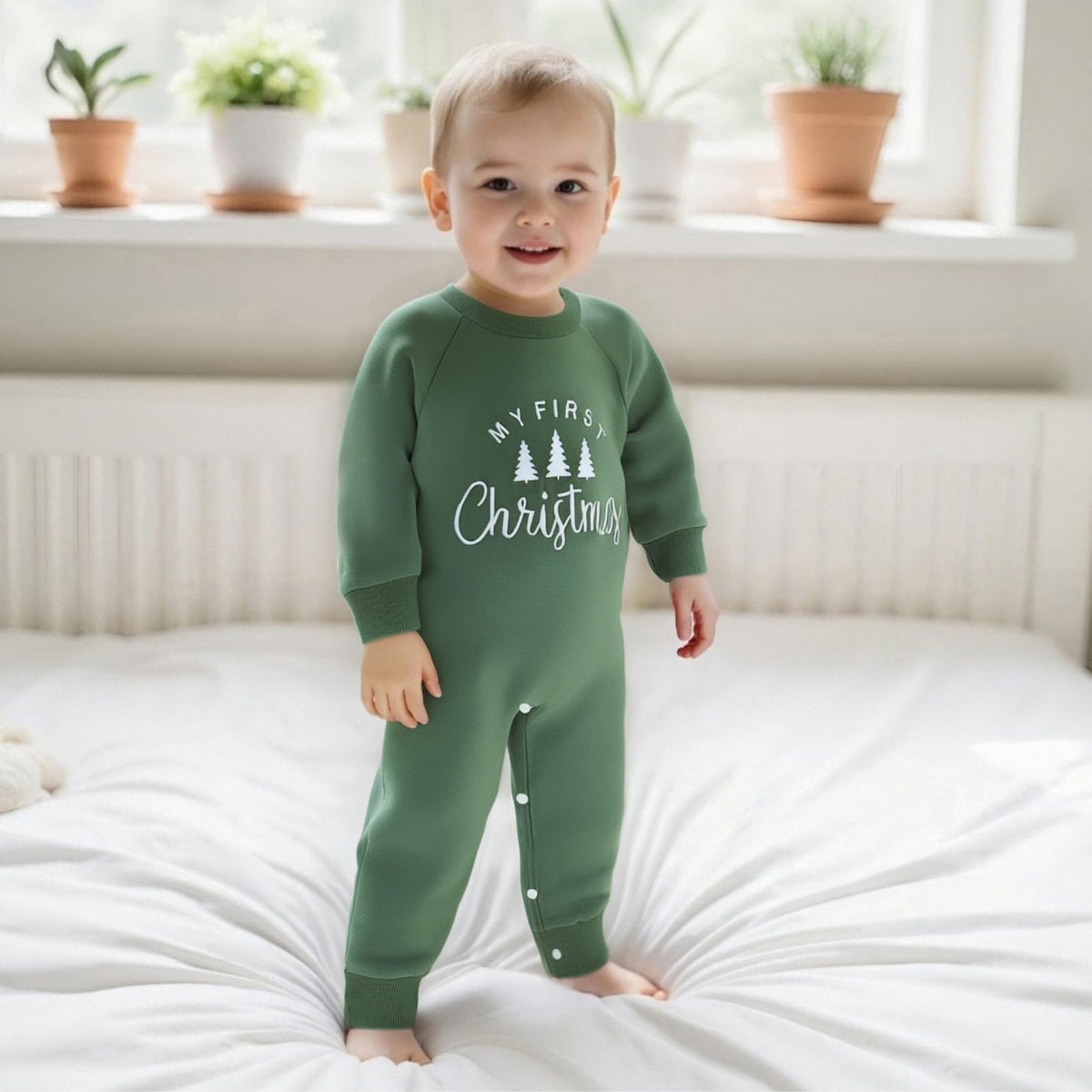 Newborn Thanksgiving Sweatshirt Jumpsuit Romper Y479