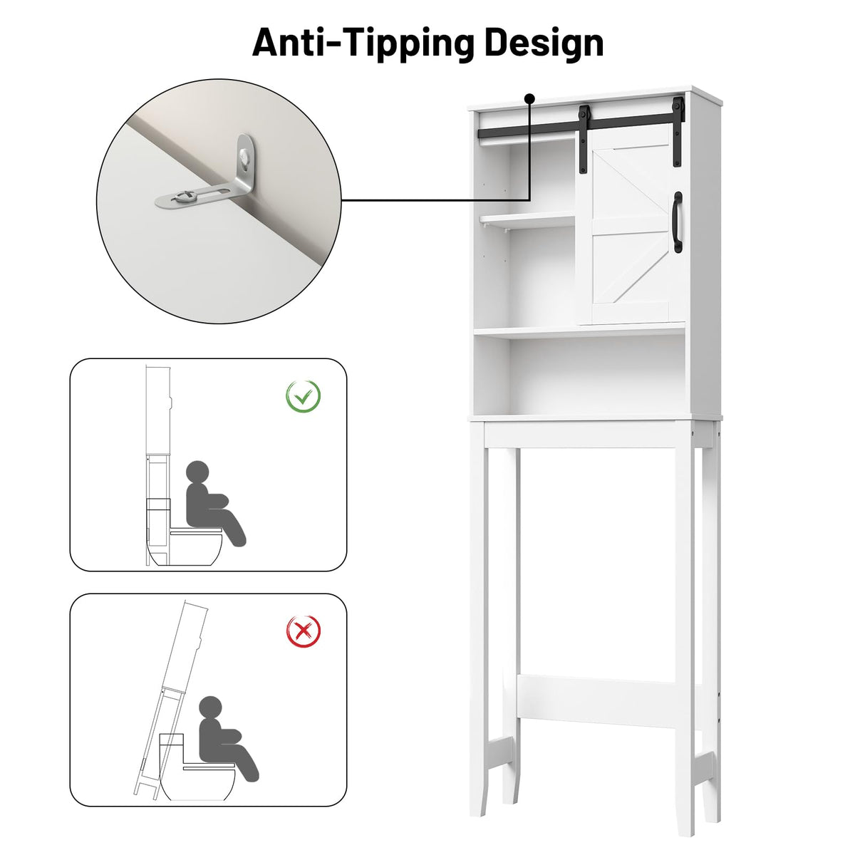 Over The Toilet Storage Cabinet, White P5656