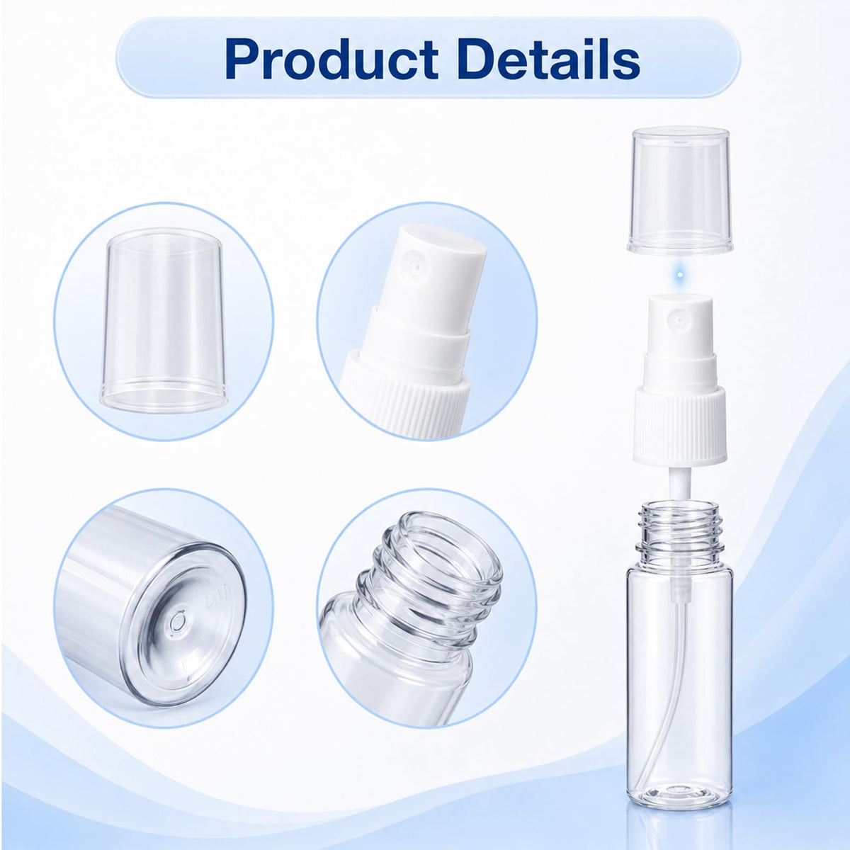 8 Pcs 0.5 Oz Fine Mist Travel Spray Bottles E14304