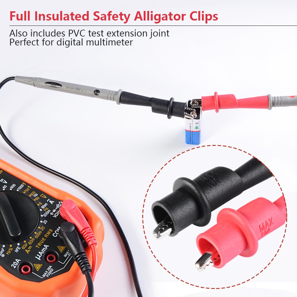 Multimeter Test Leads Set with Alligator Clips J770