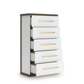Contemporary 5-Drawer Chest with Walnut Finish T80568