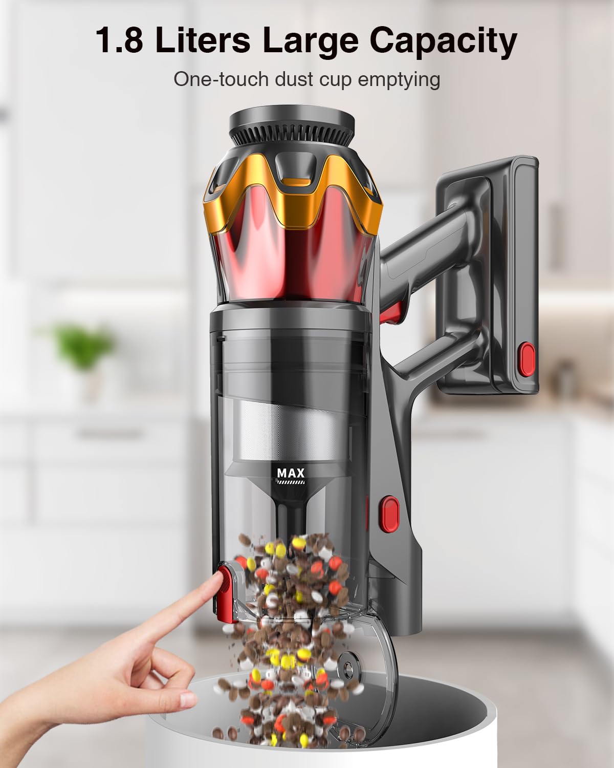Cordless Stick Vacuum Cleaner 650W 55KPa Red B25377
