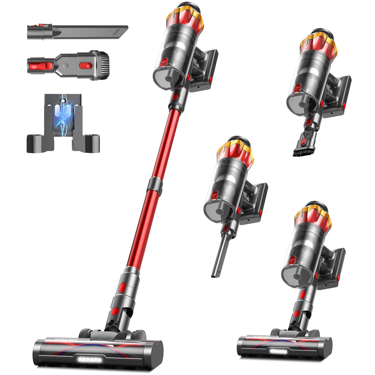 Cordless Stick Vacuum Cleaner 650W 55KPa Red B25377