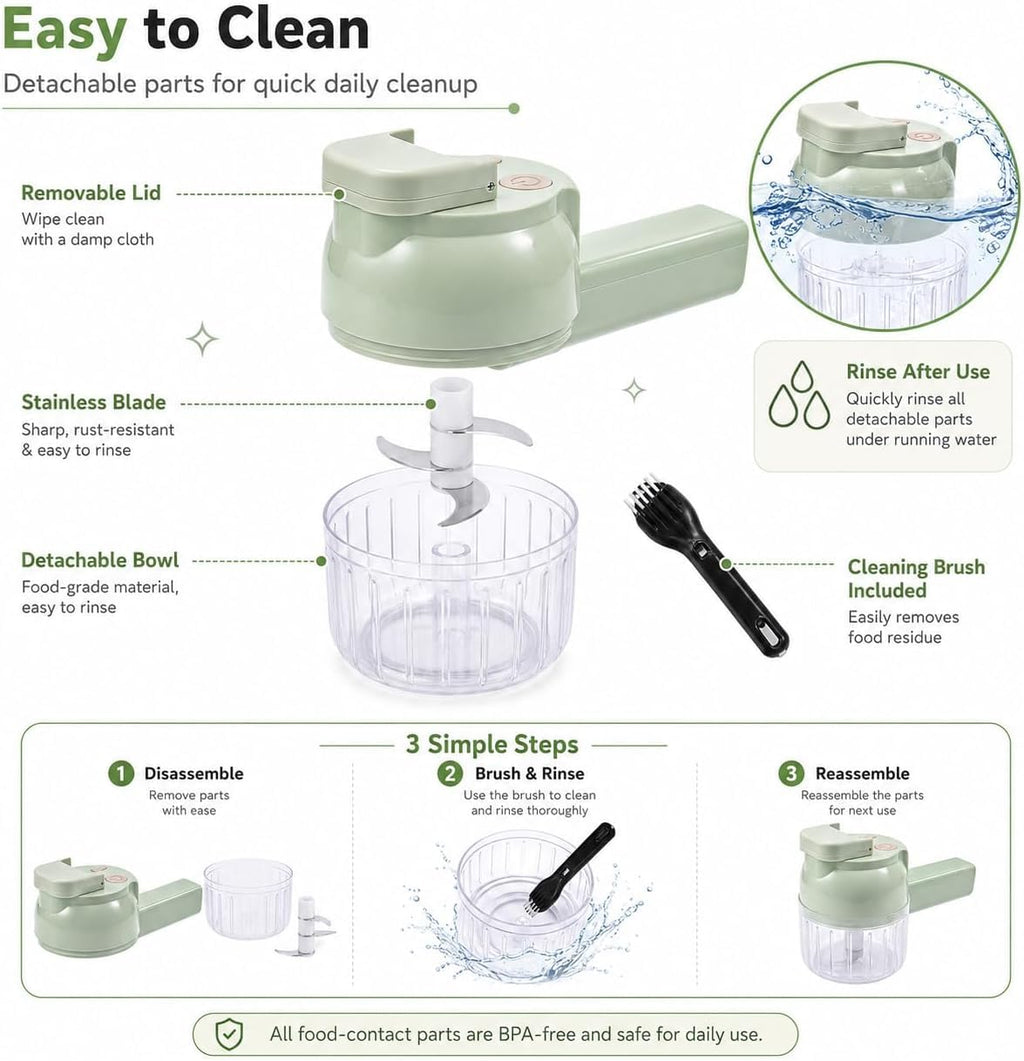 4 in 1 Handheld Electric Vegetable Chopper W2646