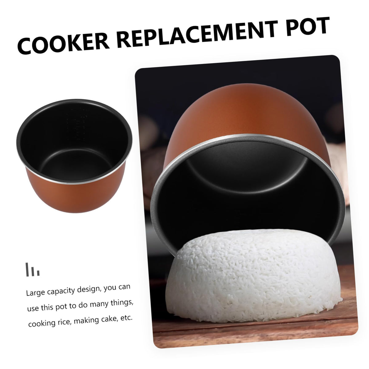 Aluminum Alloy Non-stick 4l Replacement Inner Pot Y961458