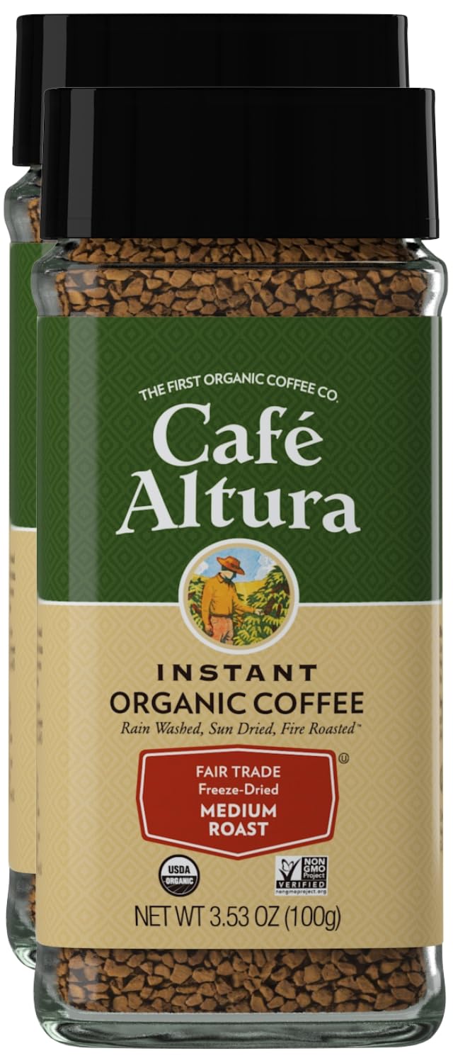 Organic Medium Roast Instant Coffee 3.53 Oz Pack of 2 M641512