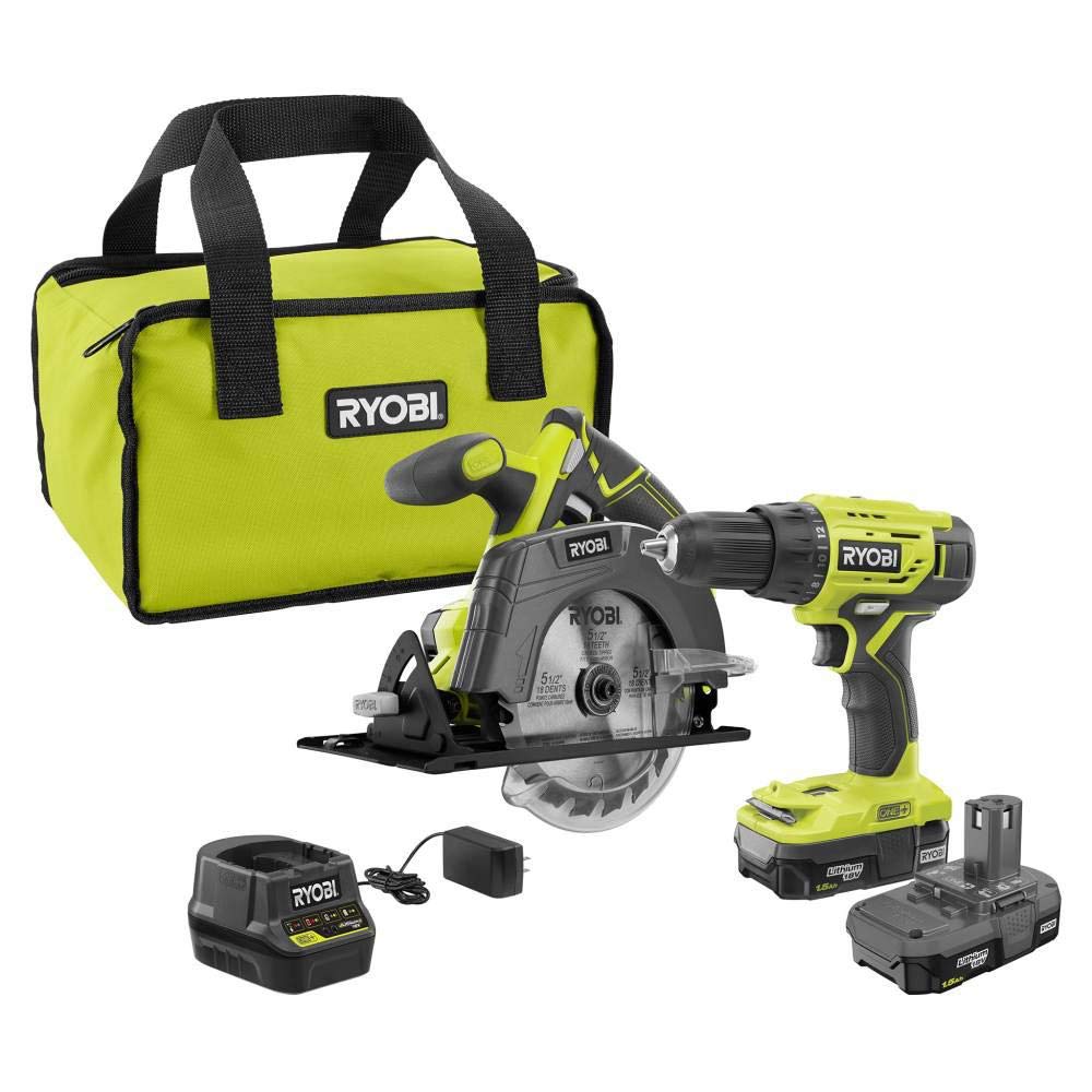 18V Drill and Circular Saw Starter Kit with Two 1.5Ah Batteries and Charger D38442
