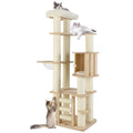 71” Tall Multi-Layer Wood Cat Tree with Scratching Posts Y9163