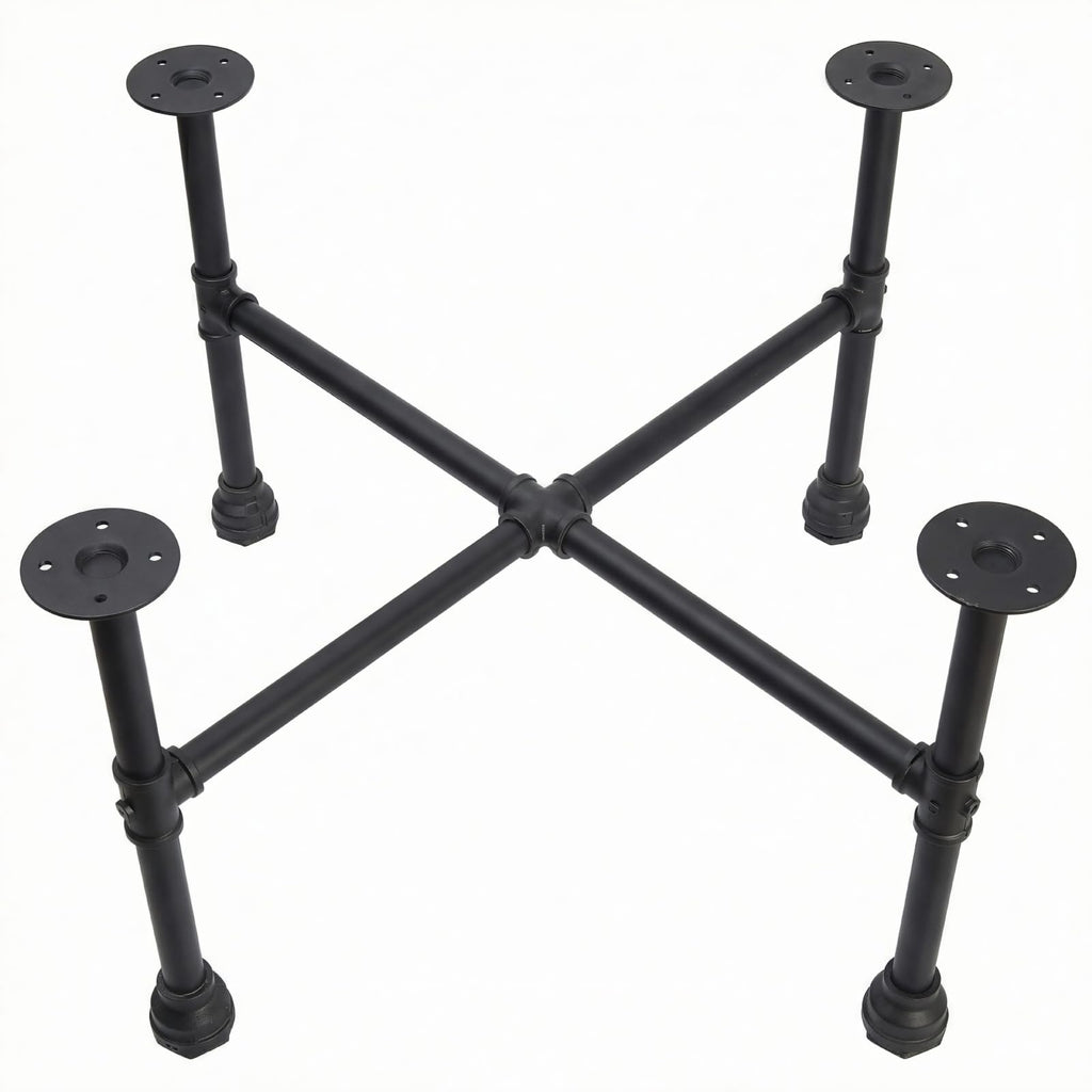 Black Industrial Pipe Table Leg Set W65382