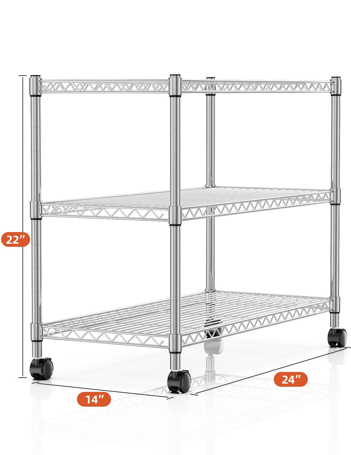 3 Tier Chrome Shelving Unit K710