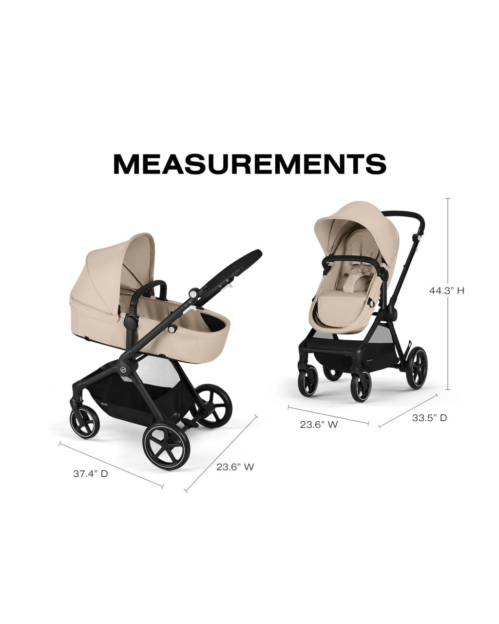 2-in-1 Baby Stroller + Car Seat Combo Almond Beige L5465
