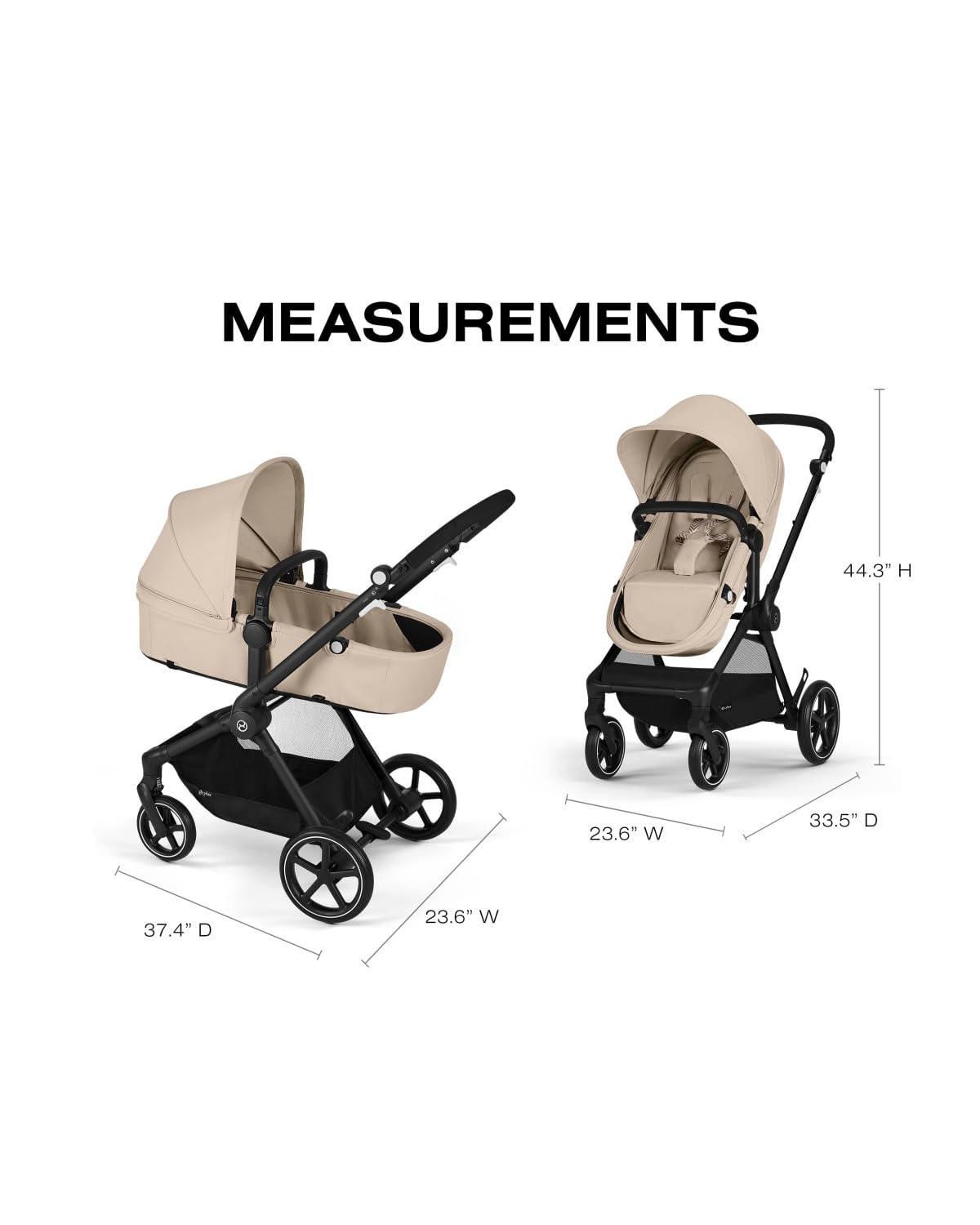 2-in-1 Baby Stroller + Car Seat Combo Almond Beige L5465
