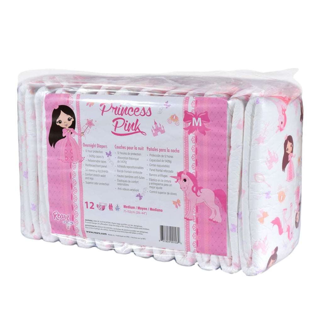 Pink Overnight Adult Diapers 12 Pack Medium G589538