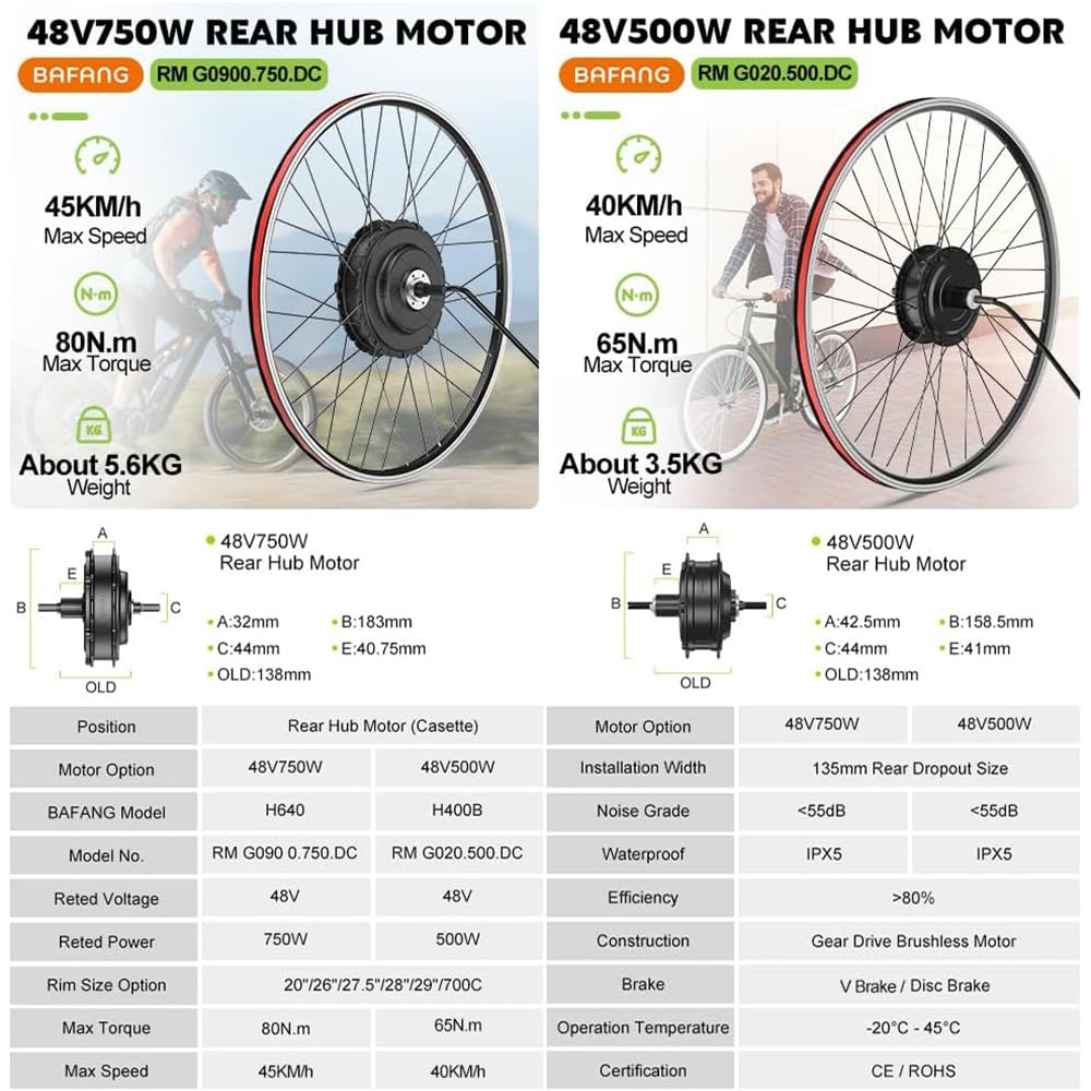 48V 500W 750W Ebike Conversion Kit T34410