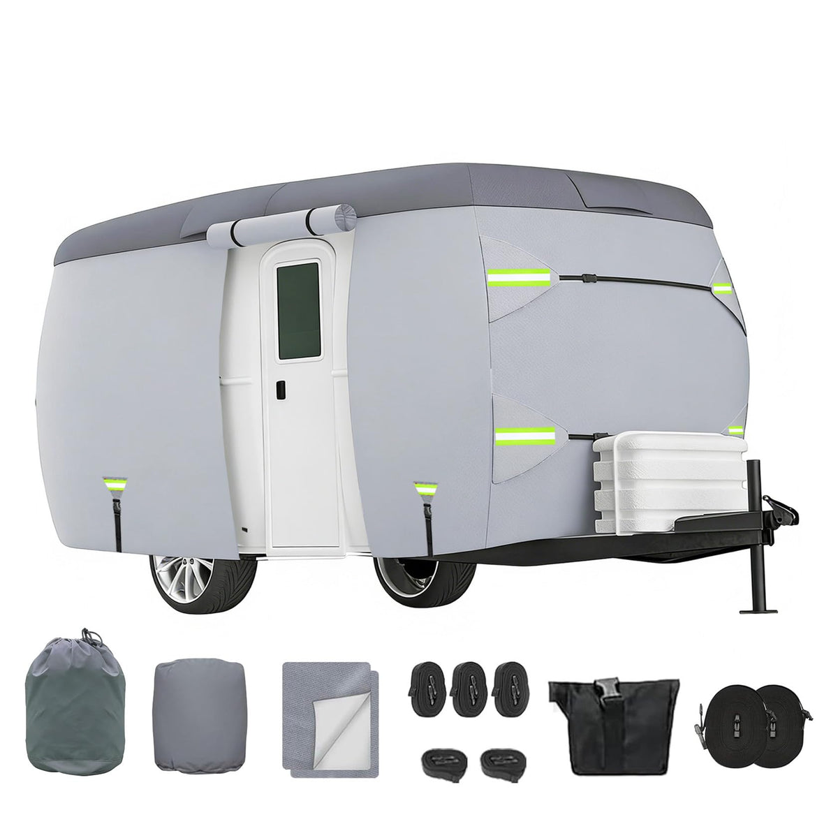 7 Layers Waterproof Fiberglass Travel Trailer Cover X6953