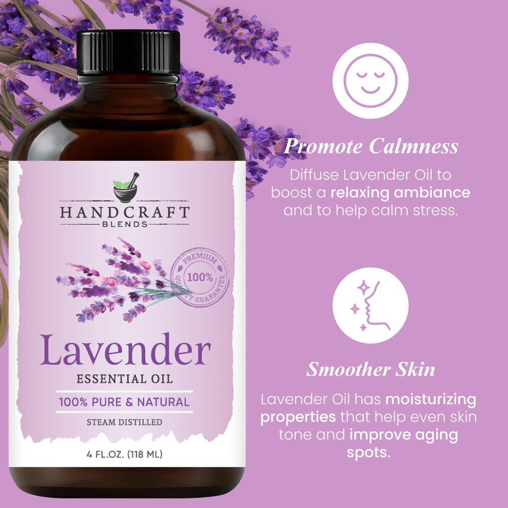 Peppermint and Lavender Essential Oils Set 2 x 4 Fl Oz W147