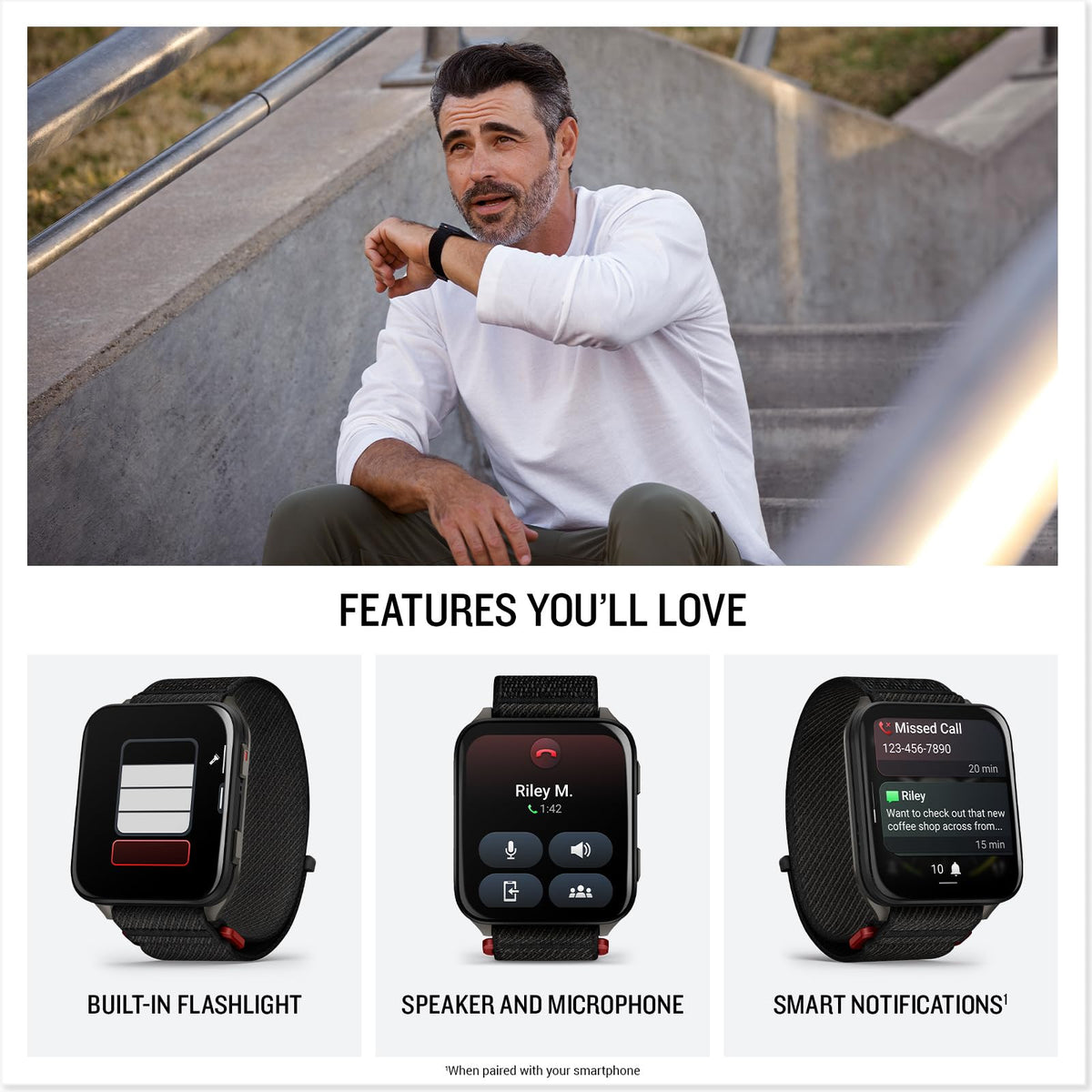 Black 51mm Smartwatch U2993