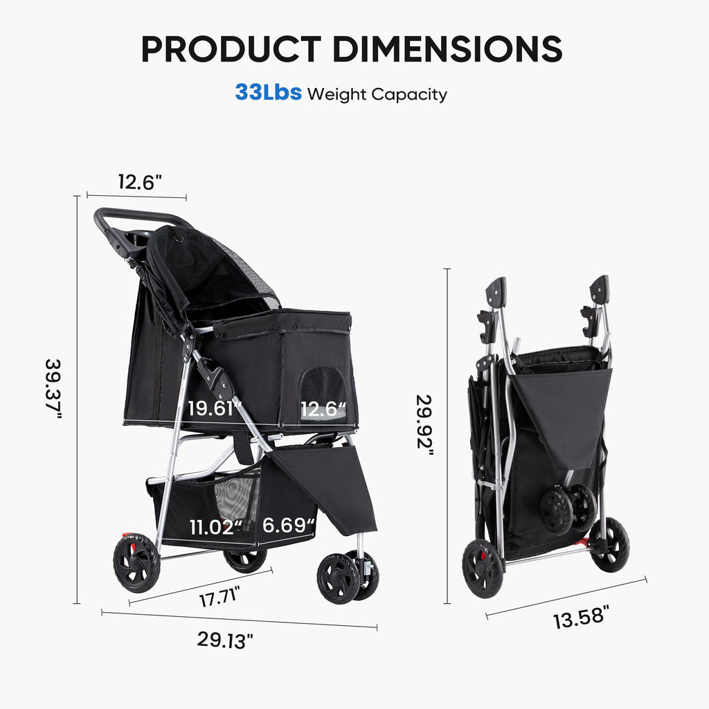 Foldable 3 Wheel Pet Stroller A636641