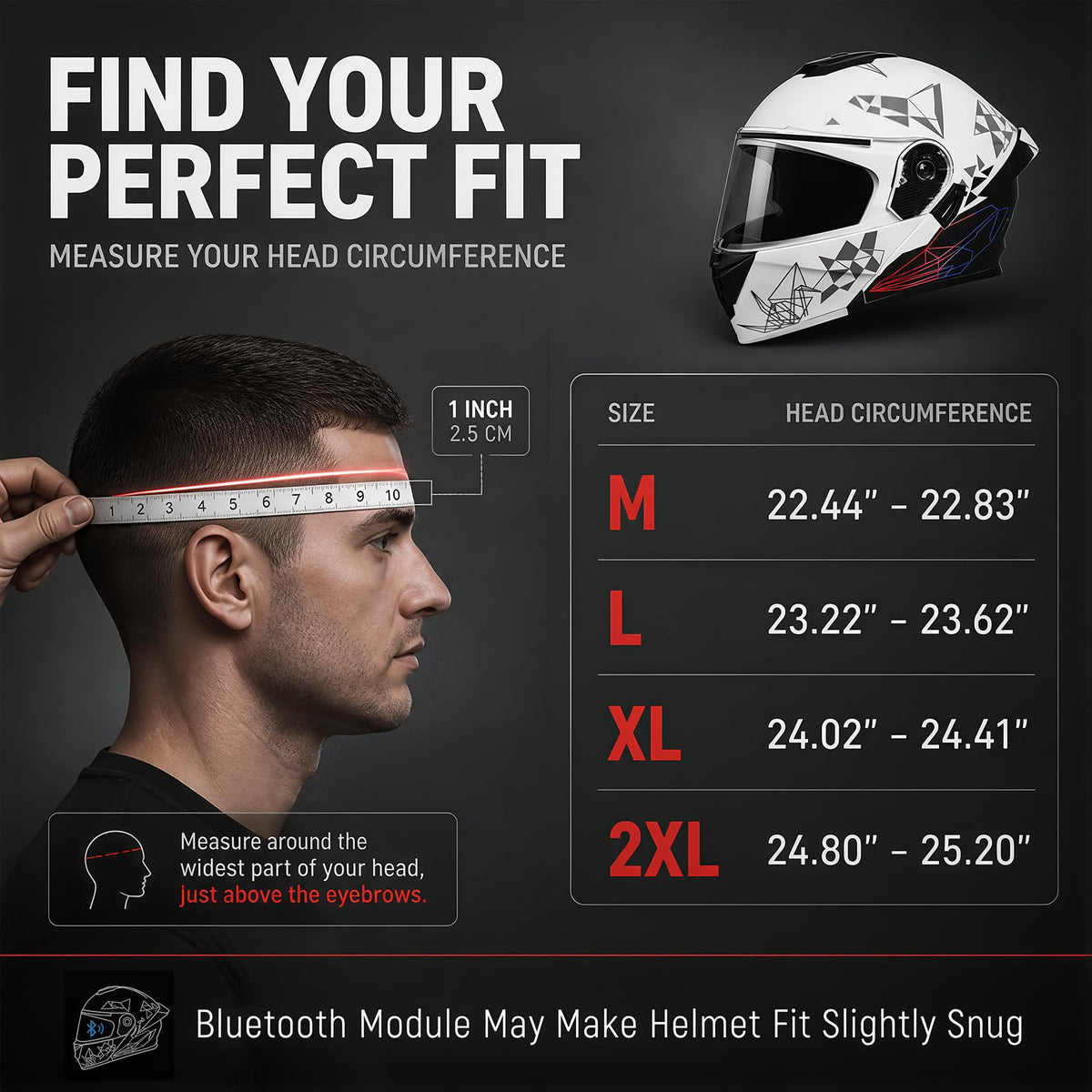 DOT Approved Flip Up Full Face Dual Visor Motorcycle Helmet C21325