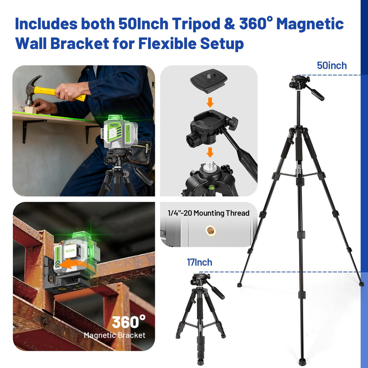 360 Self Leveling Green Laser Level with Tripod N7015