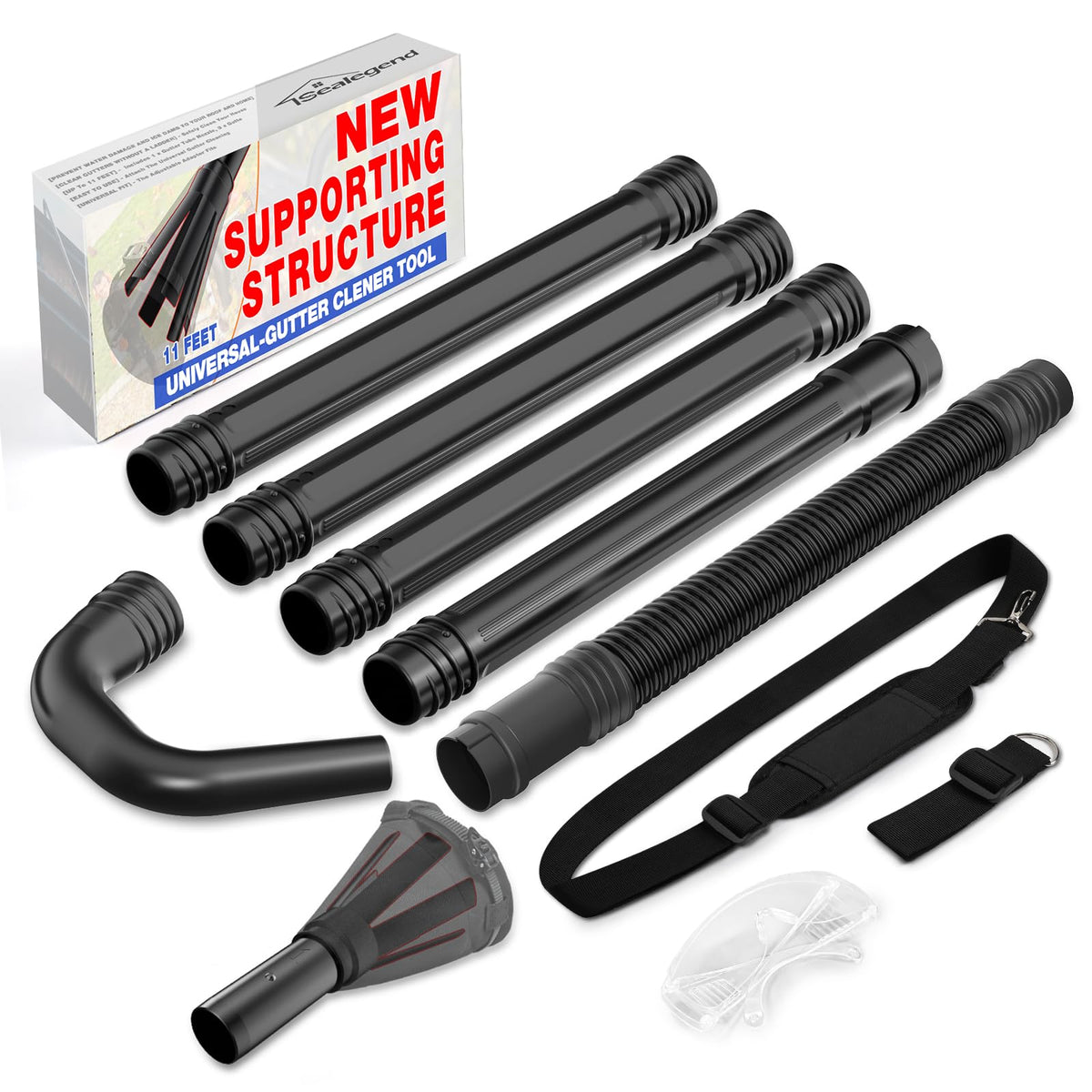 Leaf Blower Gutter Attachment with Telescopic Hose, 11 Feet G258954