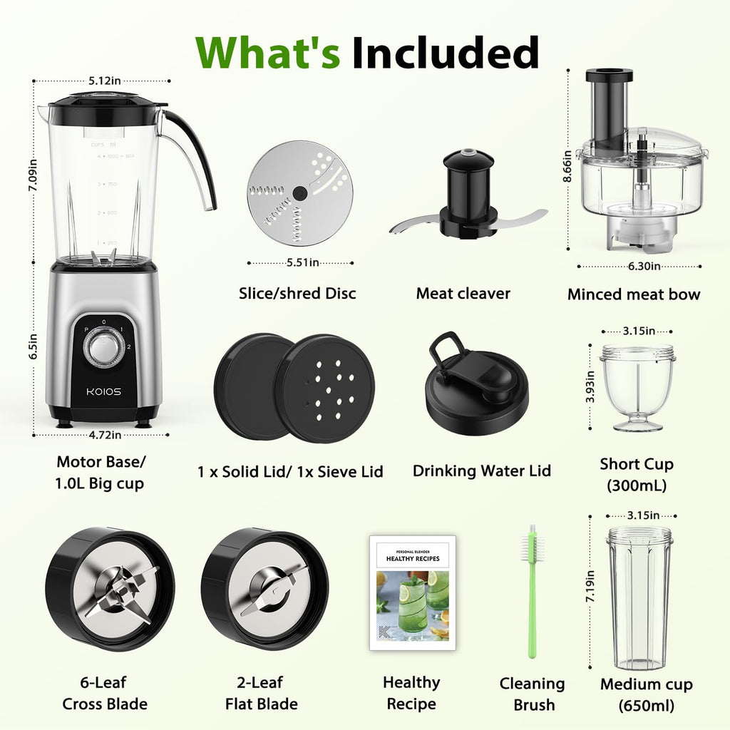 1000W 4 in 1 Blender Food Processor Combo Y886