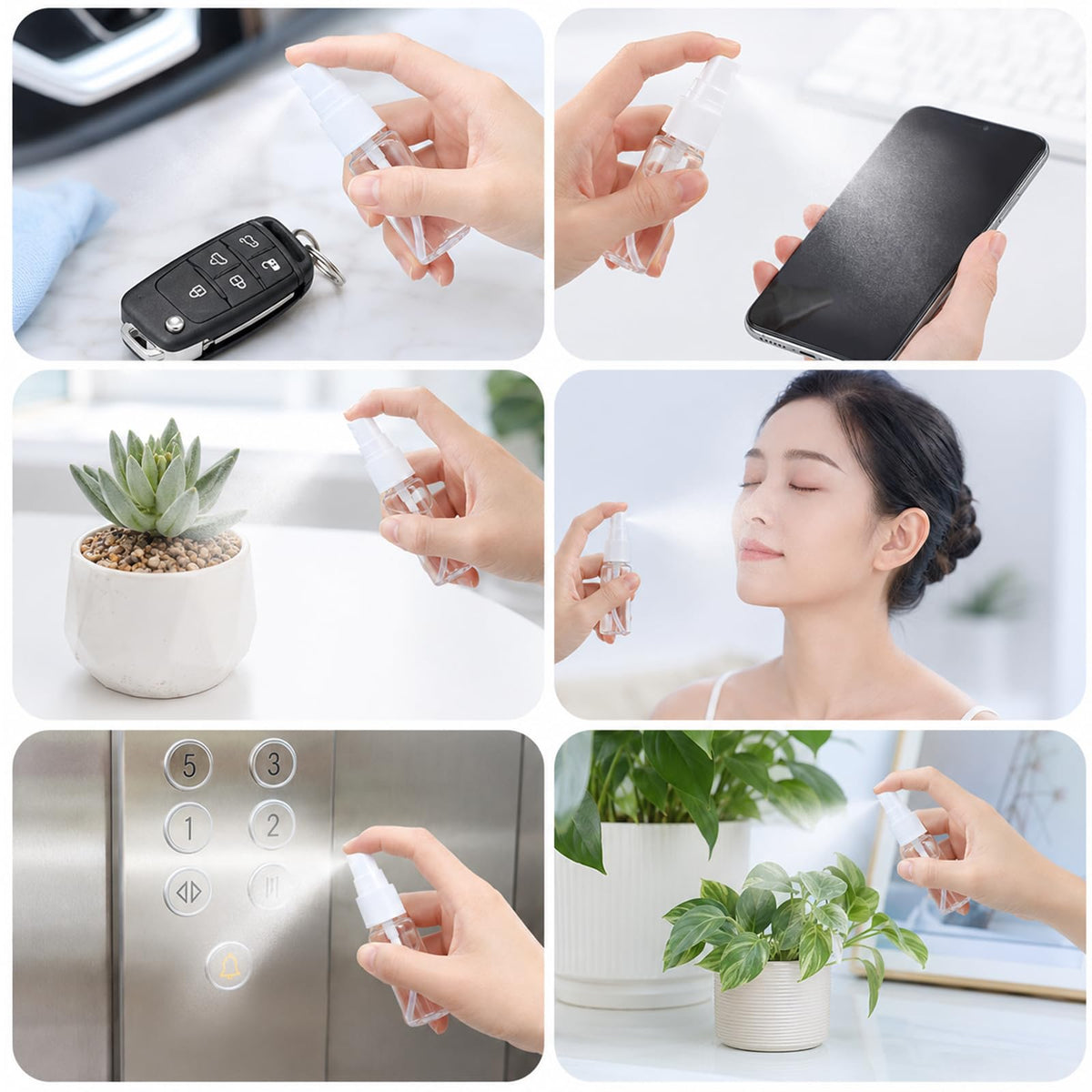 8 Pcs 0.5 Oz Fine Mist Travel Spray Bottles E14304