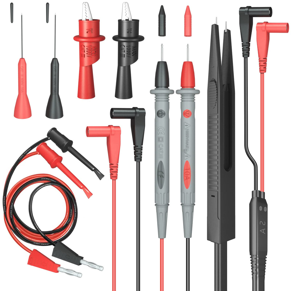 Multimeter Test Leads Set with Alligator Clips J770