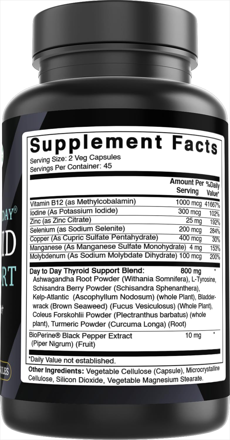 90 Vegetable Capsules Thyroid Support Supplement I329