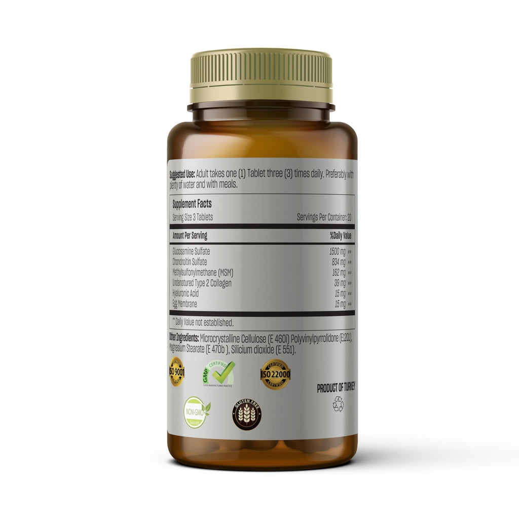 Glucosamine 1500 mg with Chondroitin MSM Collagen 60 Tablets E118