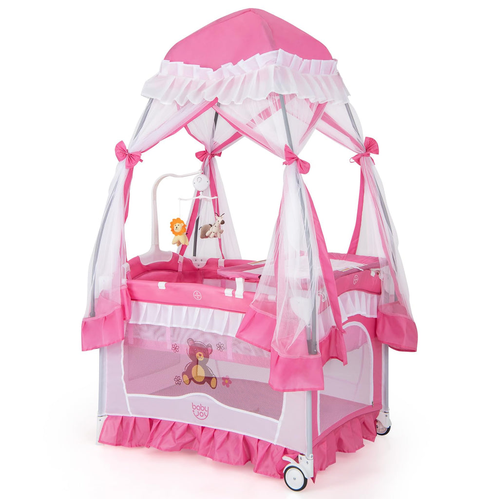 4-in-1 Baby Playard with Bassinet, Changing Table and Carry Bag B50671